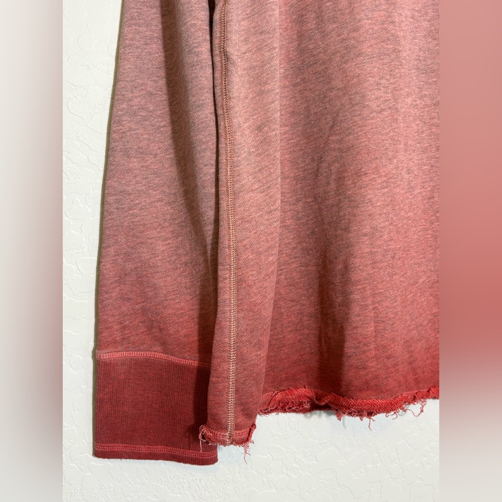 Harley-Davidson Red Ombre Crew Neck distressed Long sleeve Raw Hem‎ motorcycle L - Picture 2 of 14